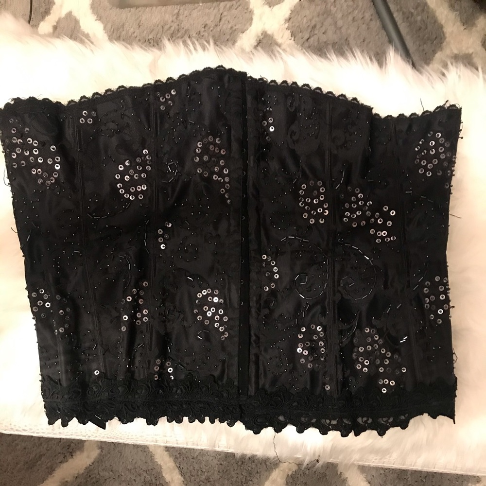 Federick’s of Hollywood BLACK Sequence Corset